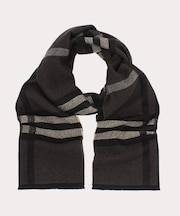 チェック柄ショートフリンジマフラー