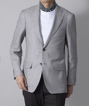 リネンシルクミックスカラージャケット