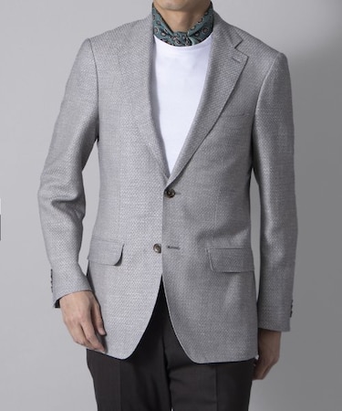 リネンシルクミックスカラージャケット