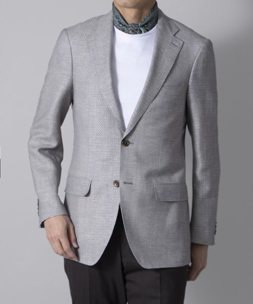 リネンシルクミックスカラージャケット