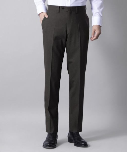 【Active r.a.s.o.】無地ストレッチドレスパンツ(0プリーツ)