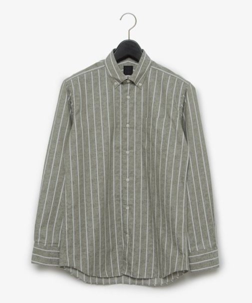 ボタニカルジャカードワイドストライプシャツ