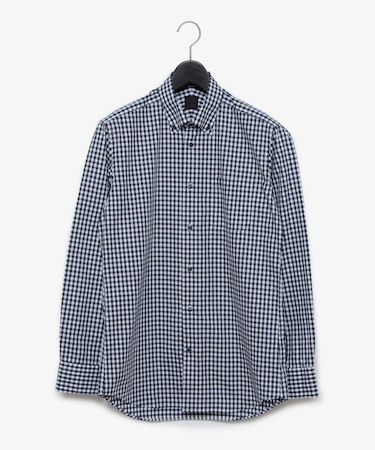 小紋ギンガムチェックシャツ