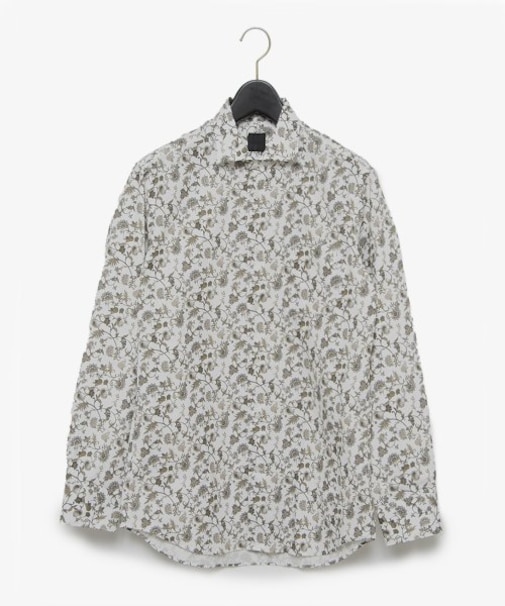オックスボタニカル柄プリントシャツ