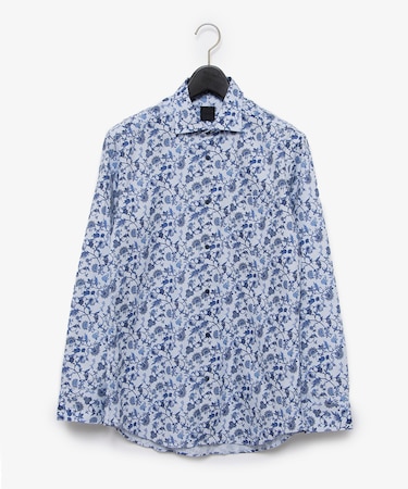 オックスボタニカル柄プリントシャツ