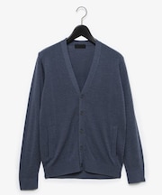 リネン混シェブロンラインニットカーディガン