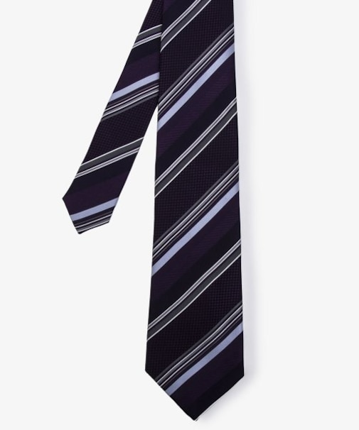 パープルマルチストライプネクタイ