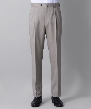 【ZEAL】 ナチュラルストレッチドレスパンツ(1プリーツ)