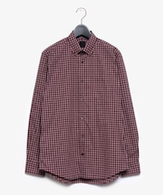 ダーバン D'URBAN 小紋ギンガムチェックコンビシャツ