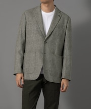 ダーバン D'URBAN グレンチェックシルクネップジャケット