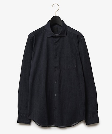 ダーバン D'URBAN ネル調デニムライクジャージーシャツ