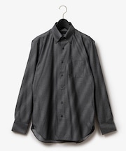 ダーバン D'URBAN グレー変形ヘリンボンドレスシャツ(スナップダウン)
