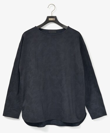 ダーバン D'URBAN カモフラ柄ボートネックロングカットソー