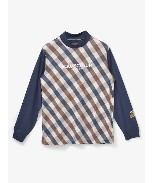 【新品】NO GOLF カーキチェック モックネック GOLF MEN クラブチェックモックネックカットソー｜アクアスキュータム