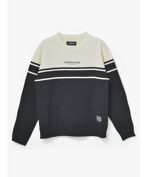 新品　アクアスキュータム　GOLF MEN 配色切替モックネック　L 今季 新品 アクアスキュータム GOLF MEN 配色切替モックネック L 今季