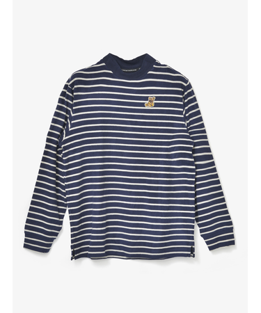 GOLF MEN ベアワッペンボーダーモックネック