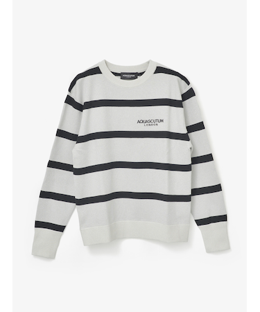 GOLF WOMEN　AQロゴボーダーニットクルー