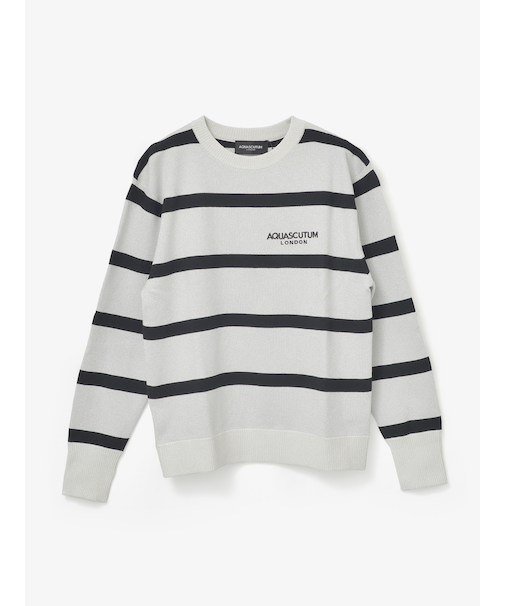 GOLF WOMEN　AQロゴボーダーニットクルー