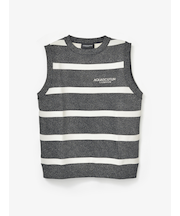 GOLF WOMEN 　AQロゴボーダーニットベスト