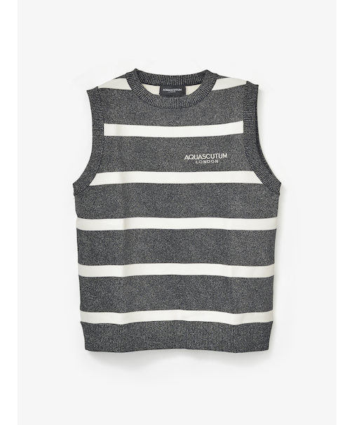 GOLF WOMEN 　AQロゴボーダーニットベスト