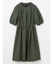 ギャザーウェスト プリントドレス