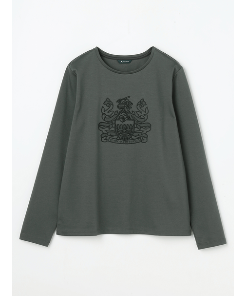 クレスト刺繍 長袖Tシャツ