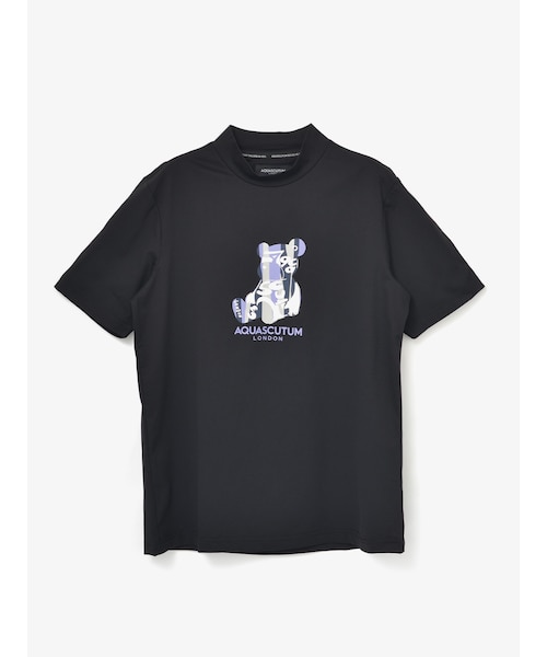 Aquascutum アクアスキュータムゴルフ◆ベアプリントTシャツ黒 L アクアスキュータム/Tシャツ・カットソーのアウトレット通販｜三井