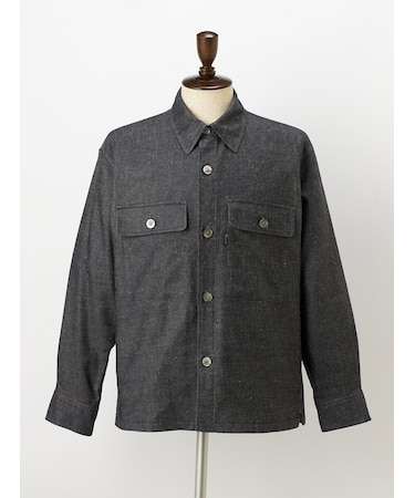 Broken Herringbone Denim Shirt Jacket