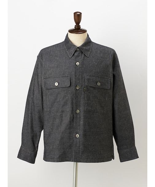 Broken Herringbone Denim Shirt Jacket