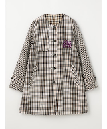 <175th Limited> リバークラブチェックノーカラーコート
