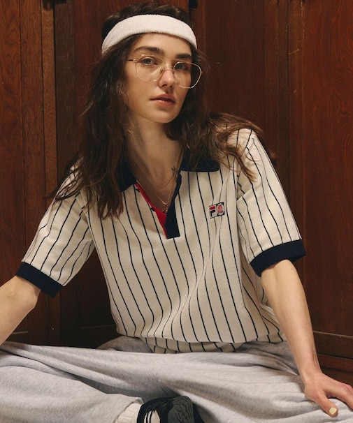 FILAⅹROSEBUD KNITTED POLO SHIRT