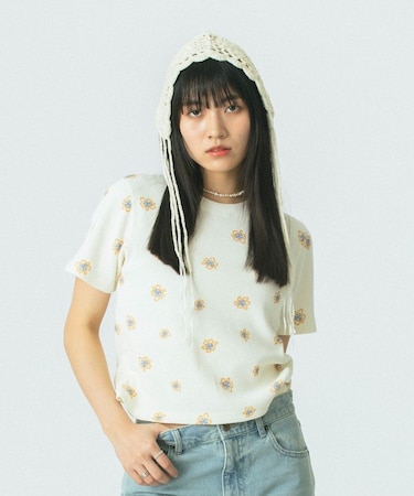 FLOWER PRINT S/S TEE