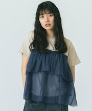 TULLE FRILL PATTERN TOP