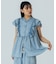 LIGHT OZ DENIM FRILL BLOUSE