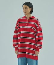 STRIPED COLLAR KNIT