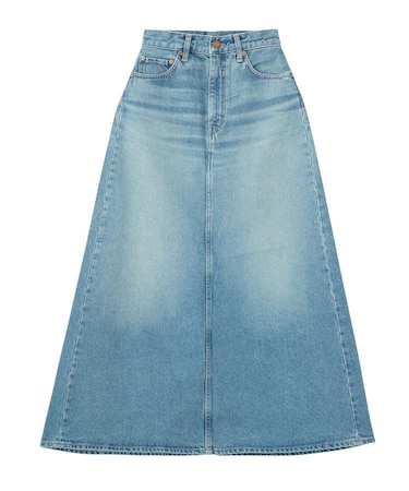 AUTHEN CIRCULAR DENIM MAXI SKIRT