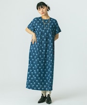 INDIGO FLOWER SMOCK OP
