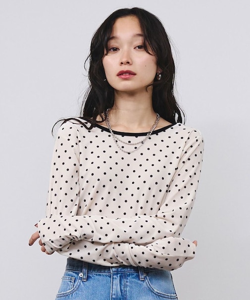 SHEER VELOUR DOT TOP