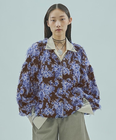 FLOWER JACQUARD BLOUSE