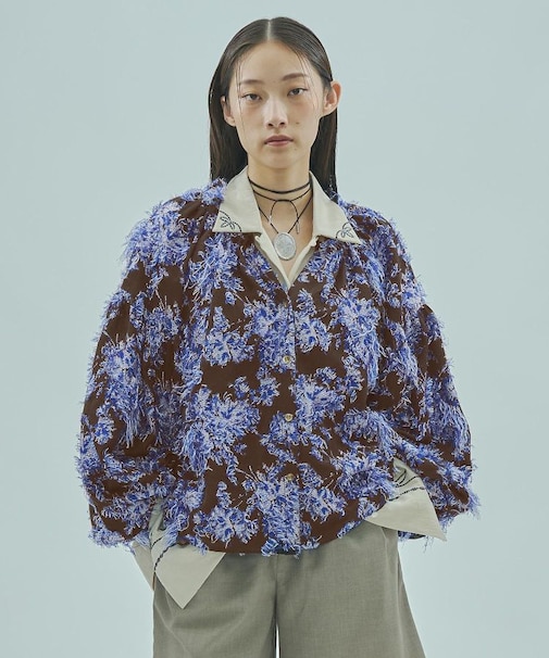 FLOWER JACQUARD BLOUSE
