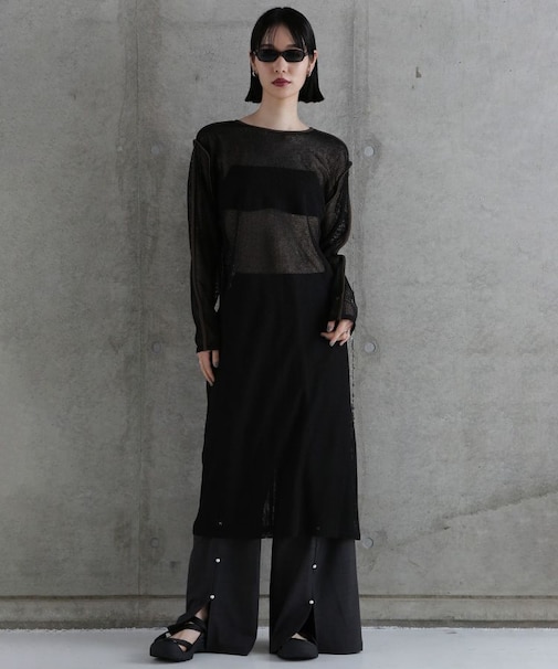 CHIGNON メッシュパイピングワンピース