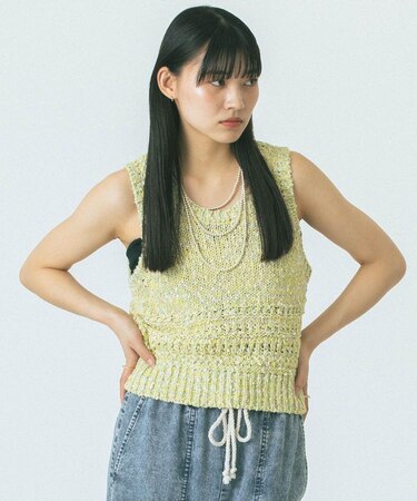 MULTI YARN KNIT TANK