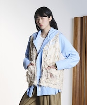 FRINGE JACQUARD VEST
