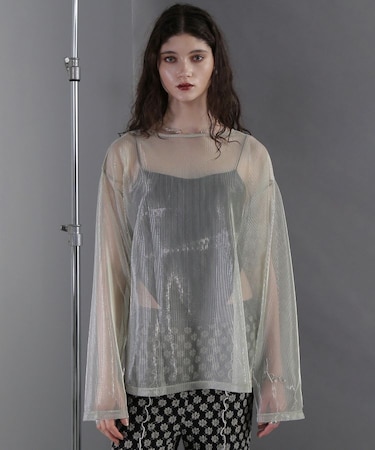 LAME SHEER PULLOVER
