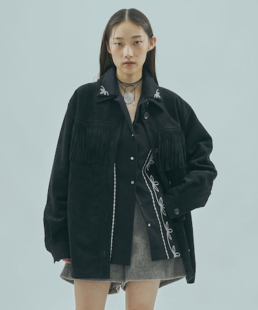 FAKE SUEDE FRINGE JAKET