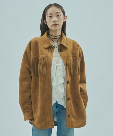 FAKE SUEDE FRINGE JAKET