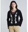 FLOWER EMBROIDERY KNIT CARDIGAN