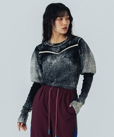 VOLUME SLEEVE KNIT TOP