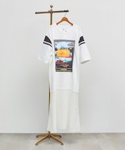 LAME LINE SHOULDER LAYARD DRESS