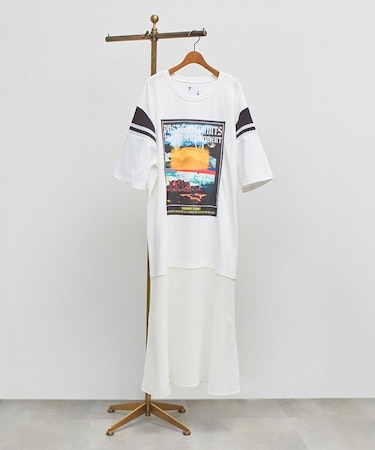 LAME LINE SHOULDER LAYARD DRESS